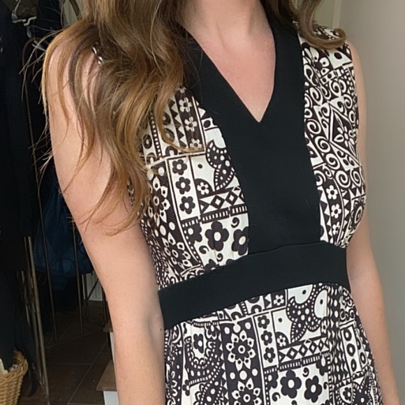 Vintage Dresses & Skirts - Vintage black and white patchwork maxi